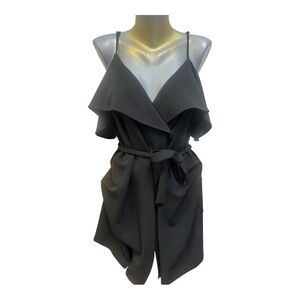 Gianni Bini Black Ruffle Wrap Dress – Size Medium